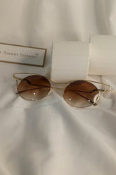 Gold Wireframe Round Cat Eye