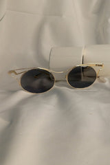 Gold Wireframe Round Cat Eye
