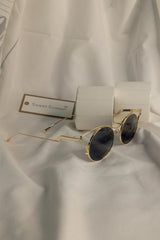 Gold Wireframe Round Cat Eye