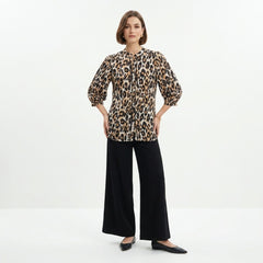 Button Down (Tiger Print) Top